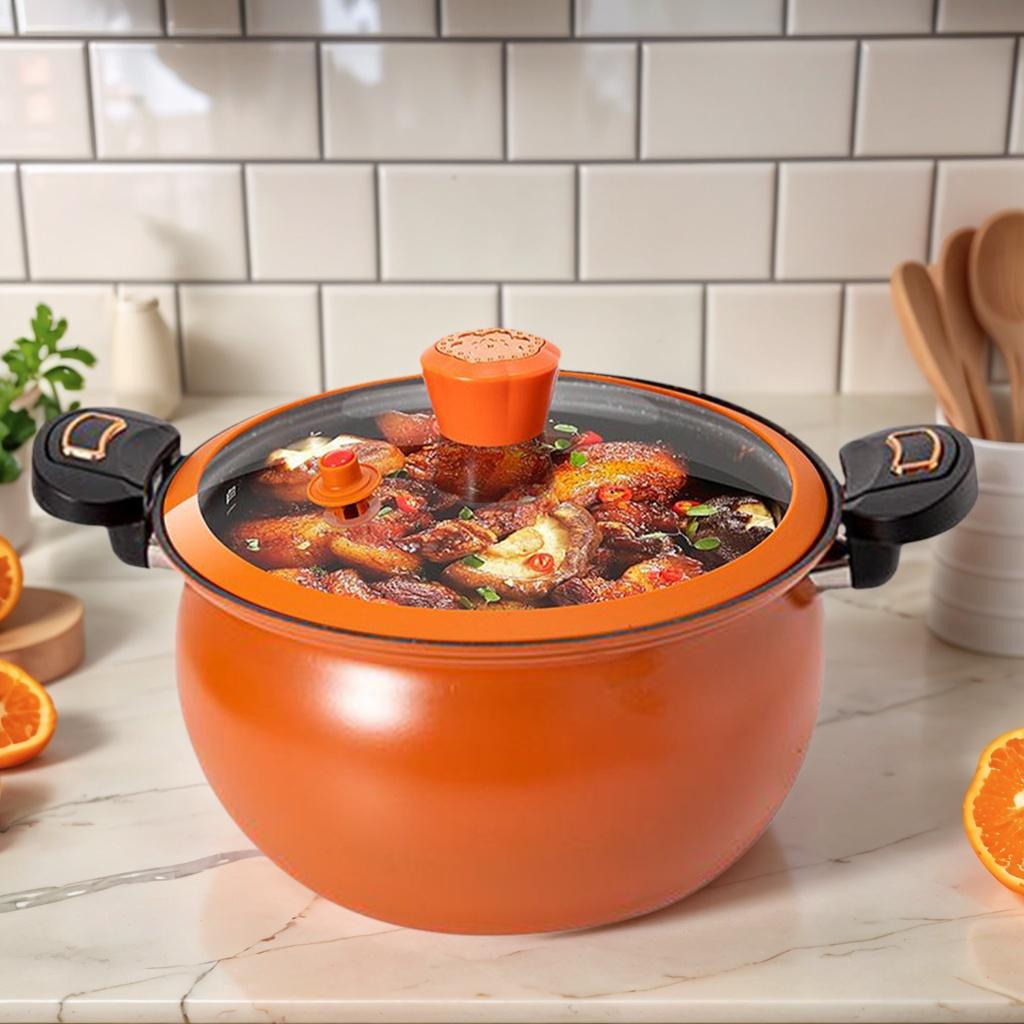 Home Cooking Fast Foods - หม้ออัดแรงดันสำหรับตุ๋นอาหาร ความร้อนเร็ว ไม่ติดกระทะ พร้อมฝาปิดแบบโปร่งใส สำหรับต้ม ตุ๋น