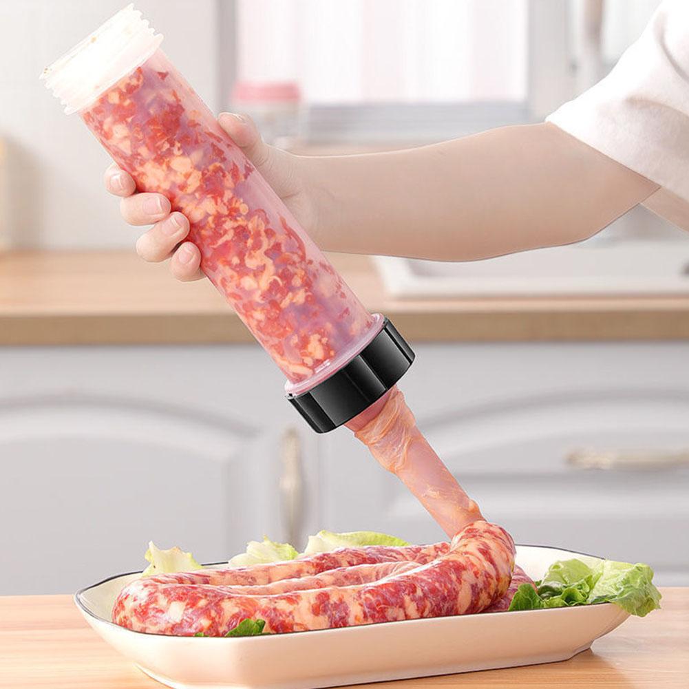 Home Cooking Appliances - เครื่องทำไส้กรอกแบบมือหมุนพร้อมหัวฉีด 3 แบบ - เครื่องยัดไส้กรอกแบบมือถือ อุปกรณ์ยัดไส้กรอกสำหรับทำไส้กรอกโฮมเมด