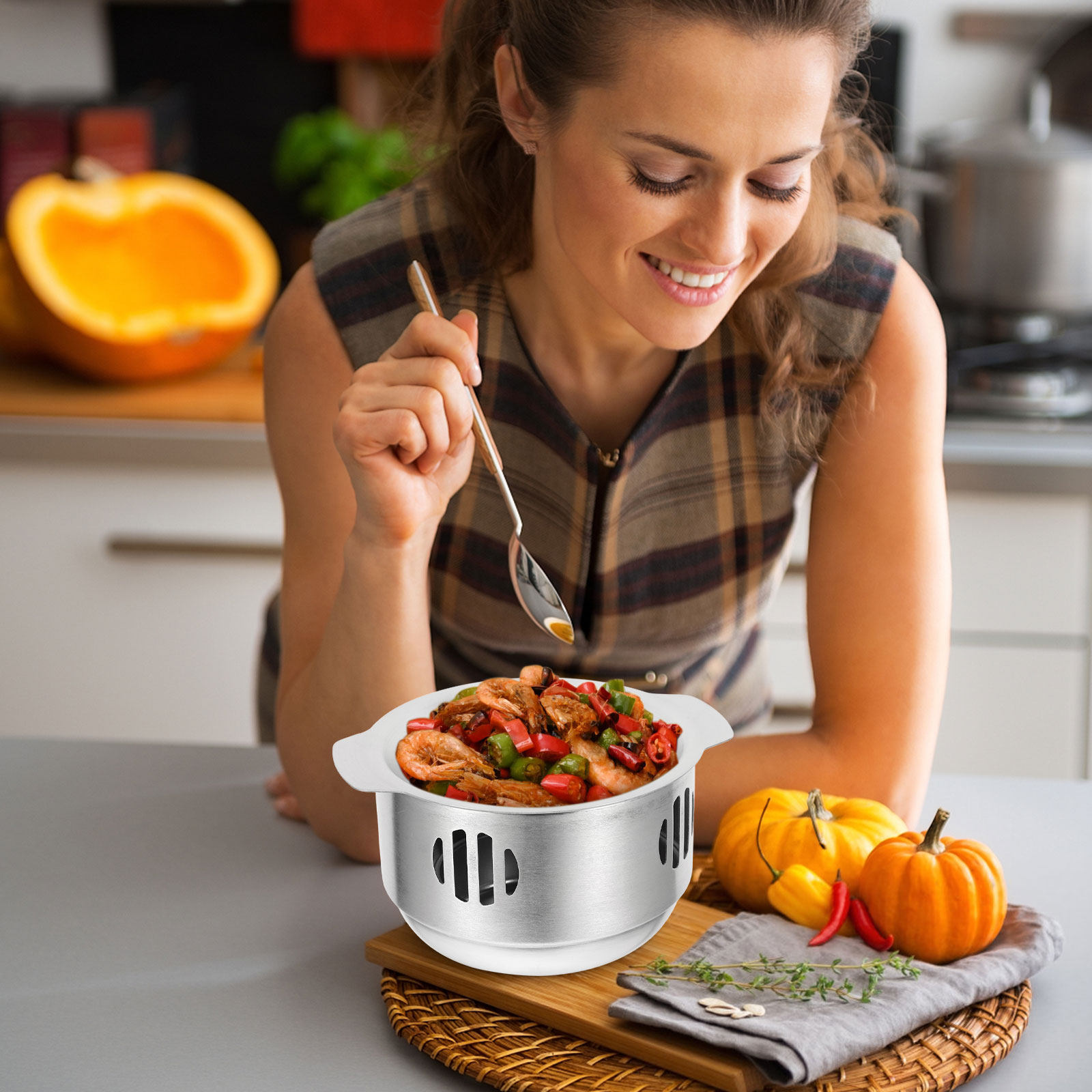 1 ชุดหม้ออุ่นอาหารพร้อมเตา หม้ - Home Cooking Fast Foods บทวิจารณ์และราคา